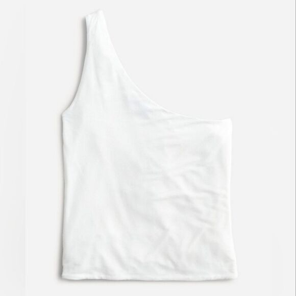 New J Crew White One Shoulder Tank XL - Picture 2 of 13